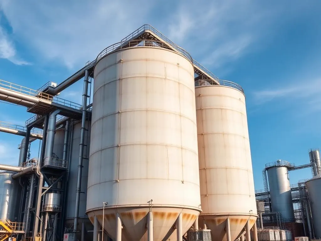 Industrial silo and tank weighing system using load cells for inventory control