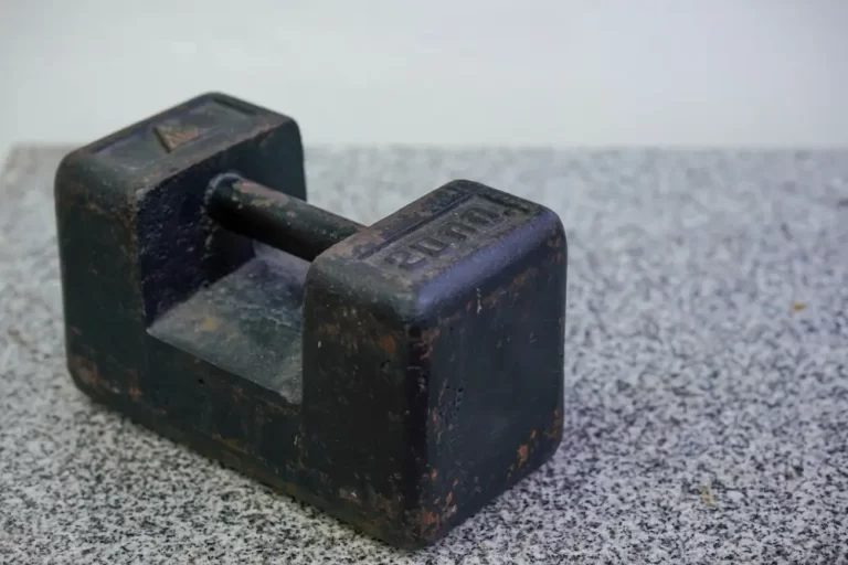 20-kilogram standard cast iron weights used for calibration