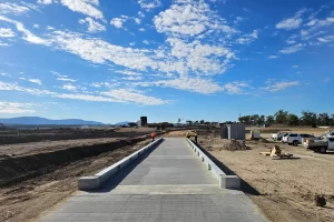 Construction site with newly built 32m multi-deck weighbridge